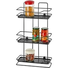 Şık Siyah Zambak 3'lü Raf Seti, Modern Tasarım ve Şıklık Sunar