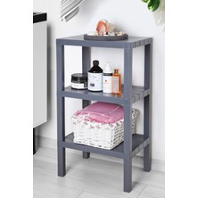 3 Katlı Çok Amaçlı Plastik Raf, Mutfak, Banyo ve Balkon Için Düzenleyici Gri