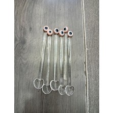 Drhn El Yapımı Cam Çay Kaşığı Pembe 12 Adet