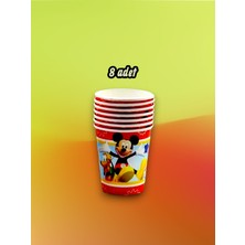 8 Adet Sevimli Fare Temalı Bardak - Doğum Günü Parti ve Eğlenceli Etkinlikler Için