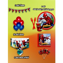 8 Kişilik Örümcek Adam Temalı Mini Set - Doğum Günü Parti ve Eğlenceli Etkinlikler Için