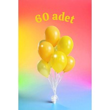 60 Adet Sarı Renk Balon Seti - Doğum Günü Parti ve Eğlenceli Etkinlikler Için