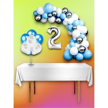 Mavi ve Metalik Konsept Balon Kemer Mega Seti