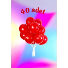 40 Adet Kırmızı Renk Balon Seti - Doğum Günü Parti ve Eğlenceli Etkinlikler Için