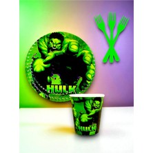 24 Kişilik Hulk Temalı Tek Kullanımlık Servis Seti