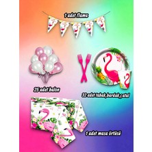 32 Kişilik Flamingo Temalı Mini Set - Doğum Günü Parti ve Eğlenceli Etkinlikler Için
