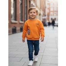 Zekids Erkek Çocuk Pamuklu Ocean Yazılı Sweatshirt