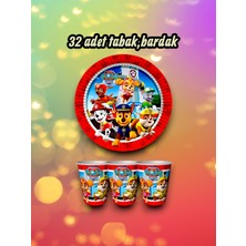 32 Kişilik Paw Patrol Temalı Parti Seti - Doğum Günü ve Özel Kutlamalar Için