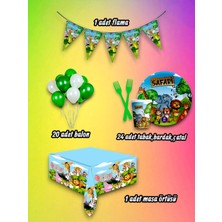 24 Kişilik Safari Temalı Mini Set - Doğum Günü Parti ve Eğlenceli Etkinlikler Için
