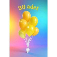 20 Adet Sarı Renk Balon Seti - Doğum Günü Parti ve Eğlenceli Etkinlikler Için