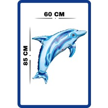 Festilo Folyo Karakter Balon Mavi Yunus Balığı 85×60 cm Helyum Uyumlu