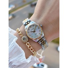 Ferrucci Küçük Vintage Kasa Çelik Kordon 2 Yıl Garantili 3 Atm Kadın Kol Saati+Bileklik FY.03630.4