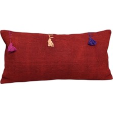 Zehra Abla Halı Yeni El Dokuma Dekoratif Lumbar Kilim Kırlent Yastık Kılıfı 6651