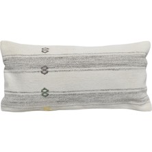Zehra Abla Halı Yeni El Dokuma Dekoratif Lumbar Kilim Kırlent Yastık Kılıfı 6636