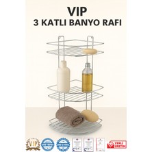 3 Katlı Metal Banyo Köşe Duş Rafı, Şık ve Pratik Düzenleyici