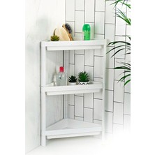 3 Katlı Çok Amaçlı Raf Ünitesi, Mutfak ve Banyo Için Organizer Beyaz