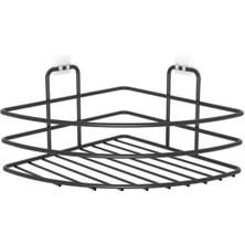 Pratik Köşe Banyo Askısı, Kendiliğinden Yapışkan, Siyah, Tek Katlı