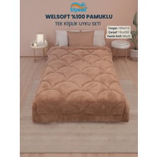 Uysal Yorgan Welsoft Akfil Midye Desen Tek Kişilik Uyku Seti
