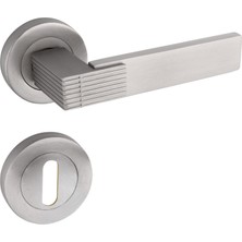 Zeraf Ev Premium Ahenk Yuvarlak Rozetli Kapı Kolu (Oda-Wc-Yale Kilit Tipleri)(Takım)  Saten