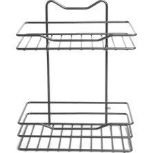 Iki Katlı Duş Rafı, Antrasitik Gri, Şık ve Pratik Banyo Düzeni Için Ideal