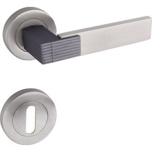 Zeraf Ev Premium Ahenk Yuvarlak Rozetli Kapı Kolu (Oda-Wc-Yale Kilit Tipleri)(Takım)  Antrasit - Saten