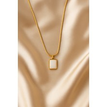 Stainless Steel Taşlı Vintage Gold Kolye