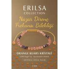 Erilsa Sertifikalı Nazar Direnç Frekansı Koruma Enerjisi Bilekliği - Orange Kuvars Kristali
