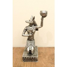 Antioch Art and Design Antik Mısır Tanrısı Anubis Şamdan Biblo Çakal Başlı Anubis Ev Dekor Tasarım Hediyelik