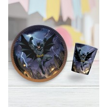 8 Li Tabak Bardak Batman Temalı Doğum Günü Parti Süsü Malzemeleri