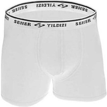 Seher Yıldızı Erkek Beyaz-Gri Pamuklu Boxer – Rahat ve Esnek Iç Giyim