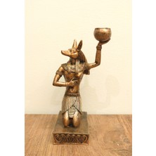 Antioch Art and Design Antik Mısır Tanrısı Anubis Şamdan Biblo Çakal Başlı Anubis Ev Dekor Tasarım Hediyelik