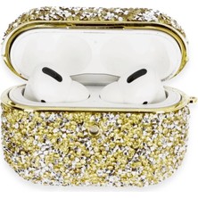 Buğz Newface Airpods Pro 2 (2.nesil) Luz Taşlı Kılıf - Gold