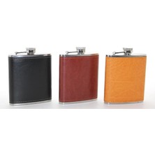 Buğz Paslanmaz Çelik Tekli 7 Oz Derili Matara  ALK2660