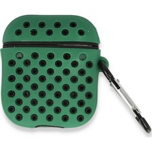 Buğz Airpods 2 (2.nesil) Spor Delikli Kılıf - Yeşil-Siyah