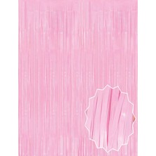 Buğz Soft Pembe Püsküllü Kapı Perdesi - Parti, Baby Shower, Cinsiyet Partisi 1x2 M