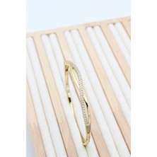 Xuping Jewelry Stil Incisi/xupıng Jewelry Sarmal Zirkon Taşlı Kelepçe