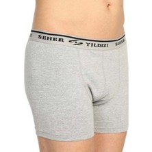 Seher Yıldızı Erkek Beyaz-Gri Pamuklu Boxer – Rahat ve Esnek Iç Giyim