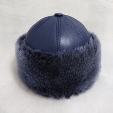 BÖRKHANE Lacivert Klasik Deri Börk