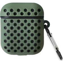 Buğz Airpods 3 (3.nesil) Spor Delikli Kılıf - Haki Yeşil-Siyah