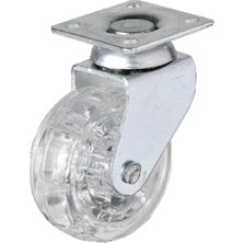 Buğz 325 - 50X20 mm Şeffaf Makaralı Tablalı Teker 4 Adet