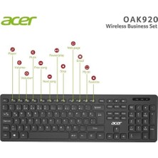 Acer OAK-920 Sıyah Kablosuz Q Siyah Lock (Smart Tv- Wıfı) Klavye 2.4ghz Caps