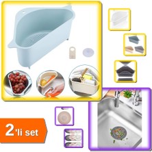 Hereveoyuncak Vakumlu Kenar Köşe Süzgeci + Yuvarlak Lavabo Süzgeci - Küvet Süzgeci - 2li Set V8P2T9