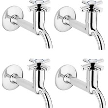 Marsilyan 4lü Artı Aç Kapa 4 Kollu Krom Çevirveli Musluk Duvardan Tek Girişli