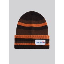 Tete Bleue Turuncu Kadın Bere Cote Strıpped Beanıe