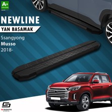 S-Dizayn Ssangyong Musso NewLine Siyah Yan Basamak 203 Cm 2018 Üzeri A+ Kalite