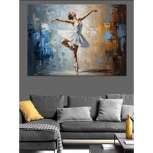 Karizma Tablo Bale Yapan Kadın Silüeti Renkli Fon Dekoratif Kanvas - Mdf Ahşap Tablo