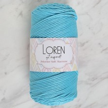 Loren Polyester Soft Macrame Turkuaz El Örgü Ipi - LM045 - 34447