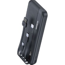 Buffer® 10000 Mah Micro Type-C USB Lightning 4 Kablolu Hızlı Kablosuz Şarj Powerbank