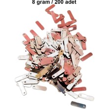 Açık Kırmızı 15 x 5 mm Dantel Oya Yazma Halhal Abiye Lazer Kesim Pul 200 Adet / 8 Gram