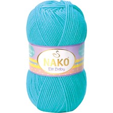 1 Adet Elite Baby El Örgü Ipi Tüylenmeyen Bebek Yünü Turkuaz 3323